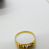 Victorian 18ct Yellow Gold & Diamond Set Boat Ring Antique c1890 Birmingham