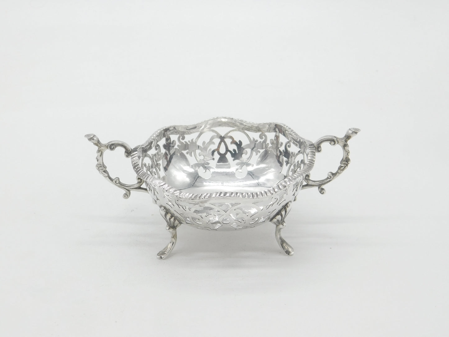 Edwardian Sterling Silver Pierced Sweet Treat Dish Antique 1905 London