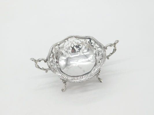 Edwardian Sterling Silver Pierced Sweet Treat Dish Antique 1905 London