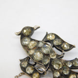19th Century Austro-Hungarian Silver & Paste Set Eagle Bird Brooch Antique c1860