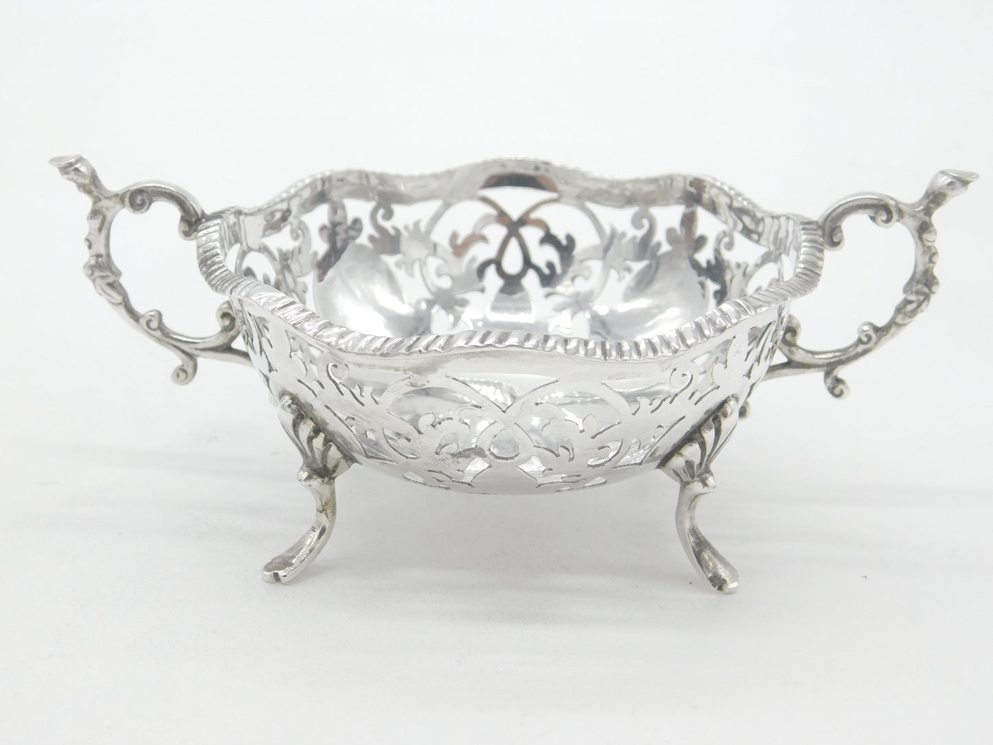 Edwardian Sterling Silver Pierced Sweet Treat Dish Antique 1905 London