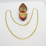 Curb Link 9ct Gold Curb Link Chain Necklace 50.3cm / 19.8" Vintage c1980