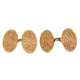 Victorian Pair of 9ct Rose Gold Floral Gents Cufflinks Antique 1898 Birmingham