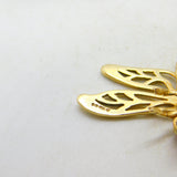 9ct Yellow Gold, Imperial Topaz & Ruby Set Dragonfly Insect Brooch 1973 London
