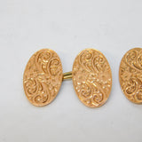 Victorian Pair of 9ct Rose Gold Floral Gents Cufflinks Antique 1898 Birmingham