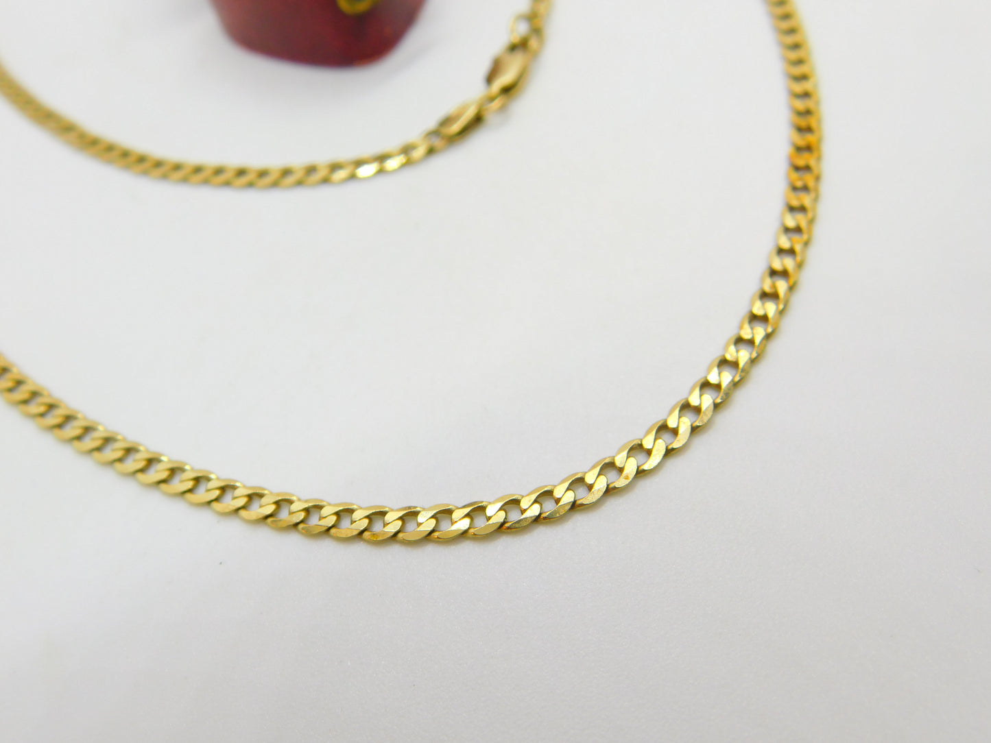 Curb Link 9ct Gold Curb Link Chain Necklace 50.3cm / 19.8" Vintage c1980