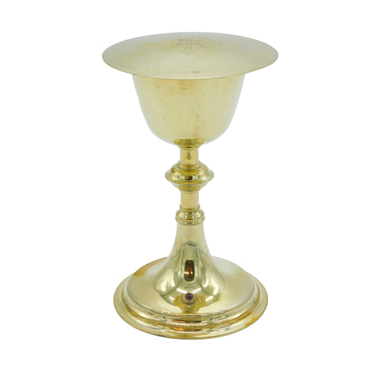 Edwardian Sterling Silver Gilded Communion Chalice & Paten Antique 1903 Birmingham
