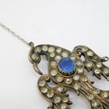 19th Century Austro-Hungarian Blue-White Paste Eagle Bird Brooch Antique c1860