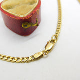 Curb Link 9ct Gold Curb Link Chain Necklace 50.3cm / 19.8" Vintage c1980