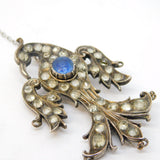 19th Century Austro-Hungarian Blue-White Paste Eagle Bird Brooch Antique c1860