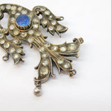 19th Century Austro-Hungarian Blue-White Paste Eagle Bird Brooch Antique c1860