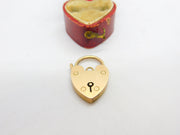 9ct Gold Heart Charm Bracelet Padlock Clasp Findings Antique Edwardian c1910