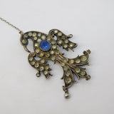19th Century Austro-Hungarian Blue-White Paste Eagle Bird Brooch Antique c1860