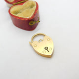 9ct Gold Heart Charm Bracelet Padlock Clasp Findings Antique Edwardian c1910