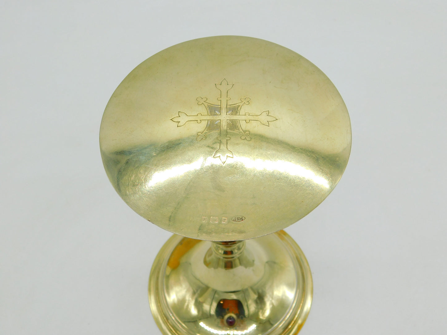 Edwardian Sterling Silver Gilded Communion Chalice & Paten Antique 1903 Birmingham