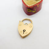 9ct Gold Heart Charm Bracelet Padlock Clasp Findings Antique Edwardian c1910