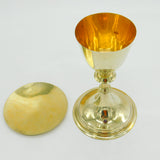 Edwardian Sterling Silver Gilded Communion Chalice & Paten Antique 1903 Birmingham
