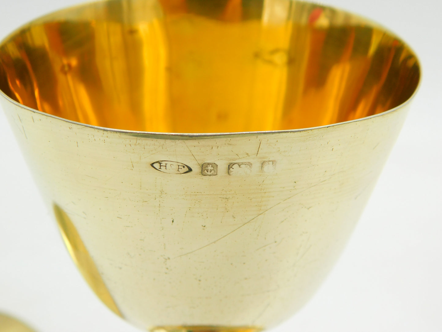Edwardian Sterling Silver Gilded Communion Chalice & Paten Antique 1903 Birmingham