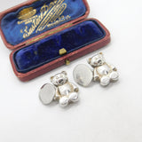 Links of London Pair of Sterling Silver Teddy Bear Cufflinks 1998 London Vintage