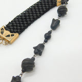Victorian Whitby Jet, Rolled Gold Large Mourning Locket Necklace Antique c1850