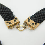Victorian Whitby Jet, Rolled Gold Large Mourning Locket Necklace Antique c1850