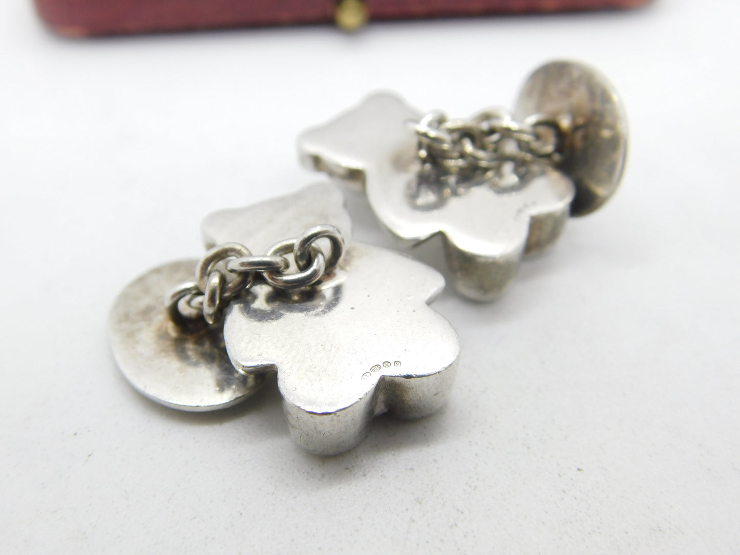 Links of London Pair of Sterling Silver Teddy Bear Cufflinks 1998 London Vintage