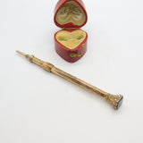 Victorian 9ct Yellow Gold Cased, Bloodstone Seal Top Propelling Pencil c1880