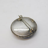Sterling Silver Morpho Butterfly Wing Circular Brooch Antique c1920 Art Deco