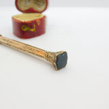 Victorian 9ct Yellow Gold Cased, Bloodstone Seal Top Propelling Pencil c1880