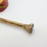 Victorian 9ct Yellow Gold Cased, Bloodstone Seal Top Propelling Pencil c1880