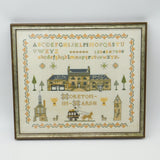 Framed Needlework Wool Sampler of 'The Horns Family Home in Moreton-In-Marsh'