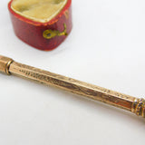 Victorian 9ct Yellow Gold Cased, Bloodstone Seal Top Propelling Pencil c1880