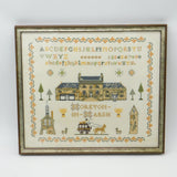 Framed Needlework Wool Sampler of 'The Horns Family Home in Moreton-In-Marsh'