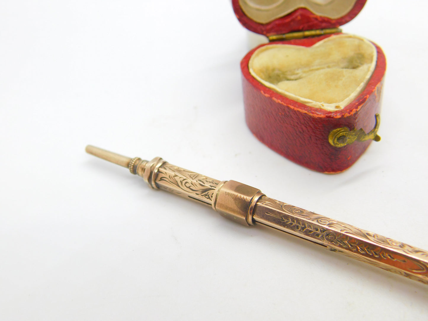 Victorian 9ct Yellow Gold Cased, Bloodstone Seal Top Propelling Pencil c1880