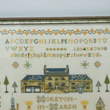 Framed Needlework Wool Sampler of 'The Horns Family Home in Moreton-In-Marsh'
