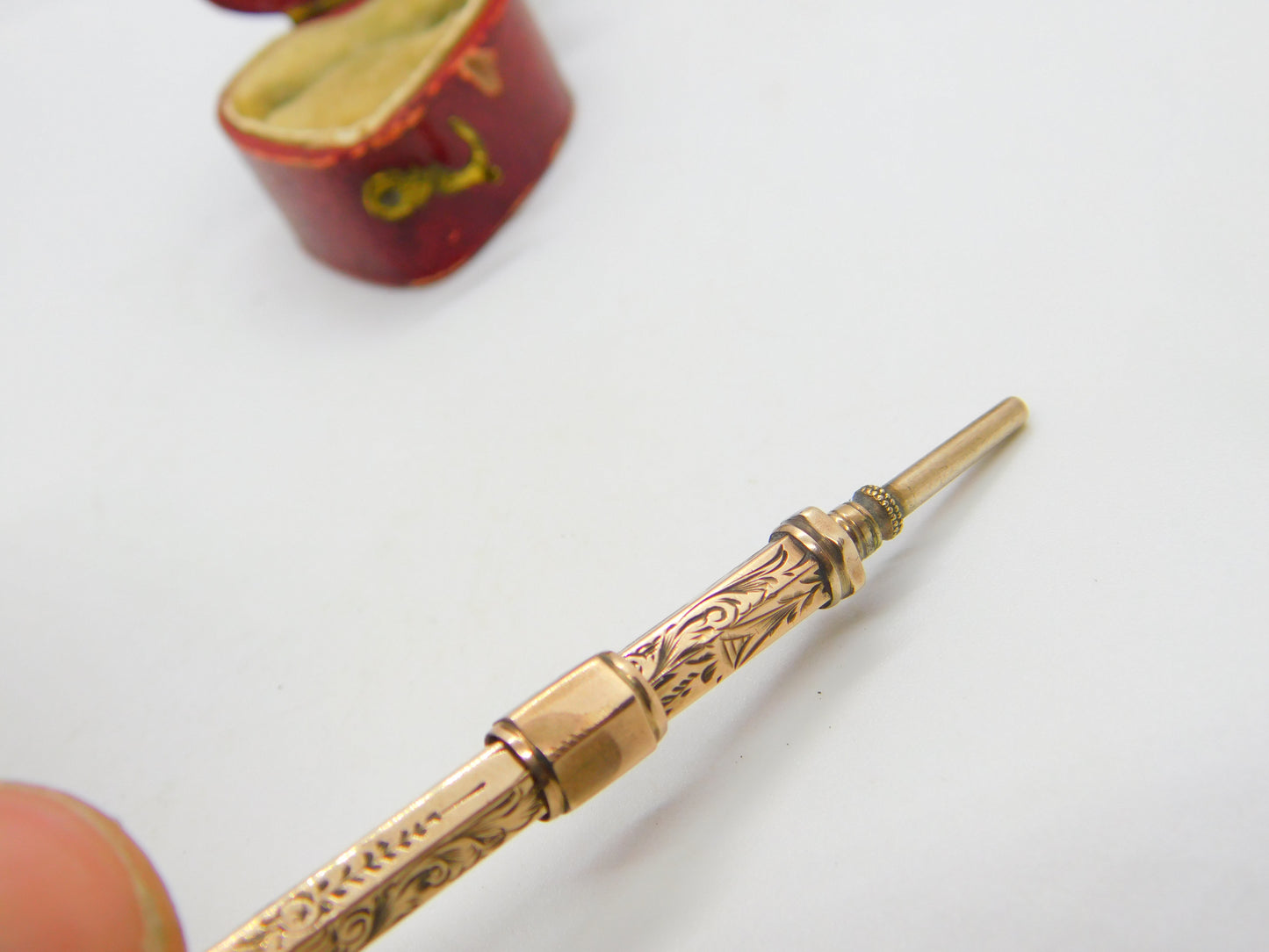 Victorian 9ct Yellow Gold Cased, Bloodstone Seal Top Propelling Pencil c1880