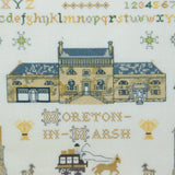 Framed Needlework Wool Sampler of 'The Horns Family Home in Moreton-In-Marsh'