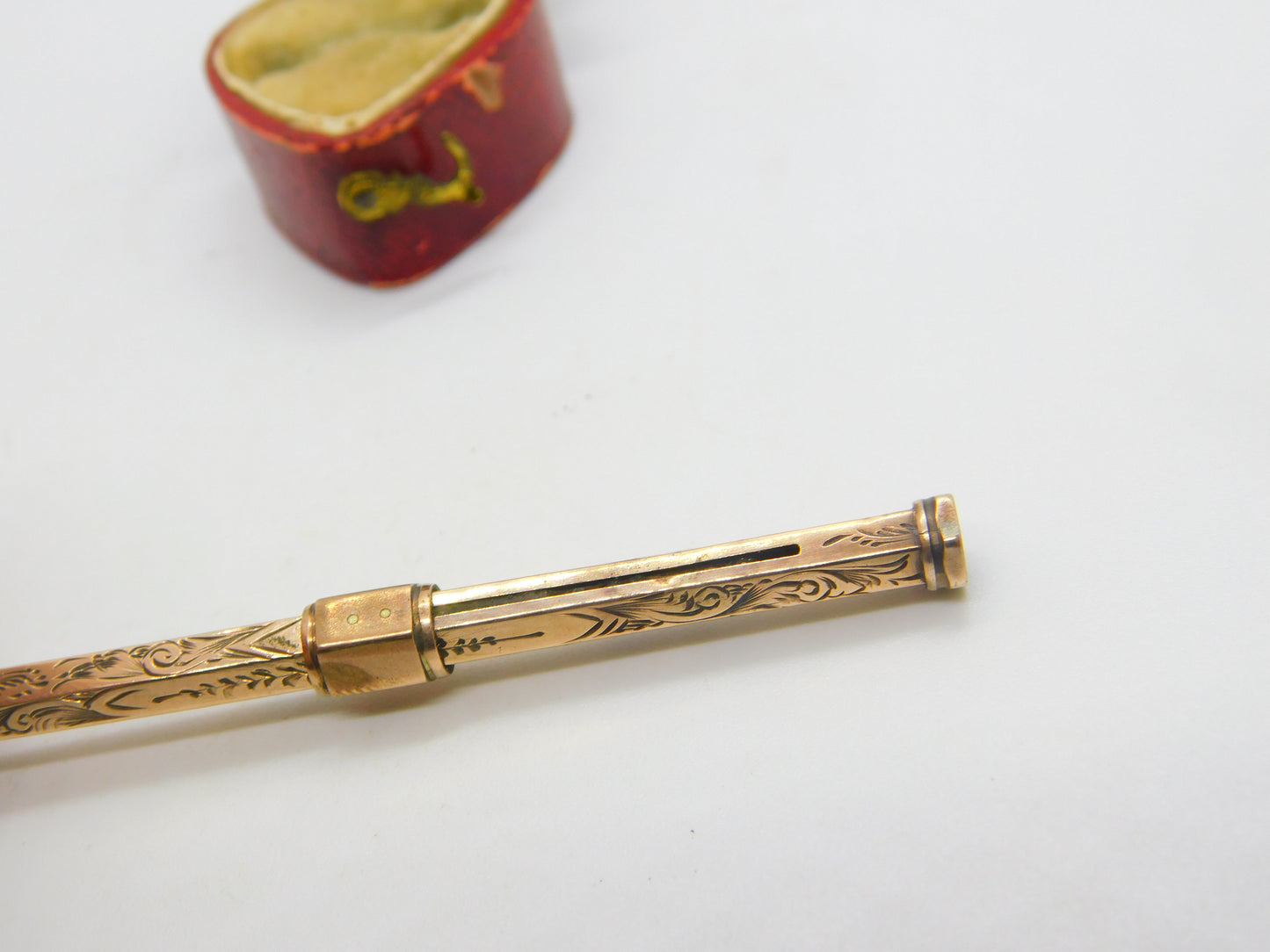 Victorian 9ct Yellow Gold Cased, Bloodstone Seal Top Propelling Pencil c1880