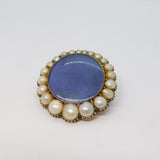 George III 9ct Gold Graduating Pearl Mourning Locket Brooch Antique c1820