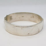 Sterling Silver Gold Fronted Swallow Bird & Flower Cuff Bangle Vintage 1981 Birmingham