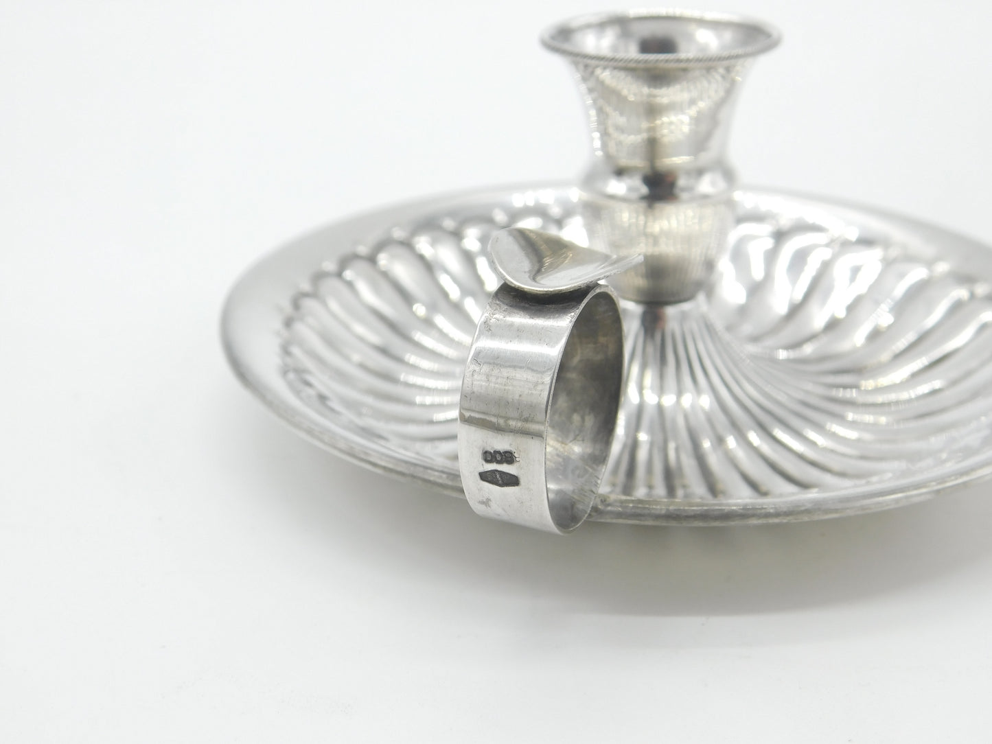 German .800 Silver Chamberstick & Ashtray Antique c1920 Art Deco