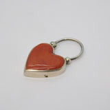 Victorian Sterling Silver & Red Agate Heart Locket Pendant Antique c1880