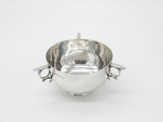 Scottish Sterling Silver Tyg Quaich Cup 1915 Edinburgh Antique Art Deco