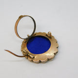 George III 9ct Gold Graduating Pearl Mourning Locket Brooch Antique c1820