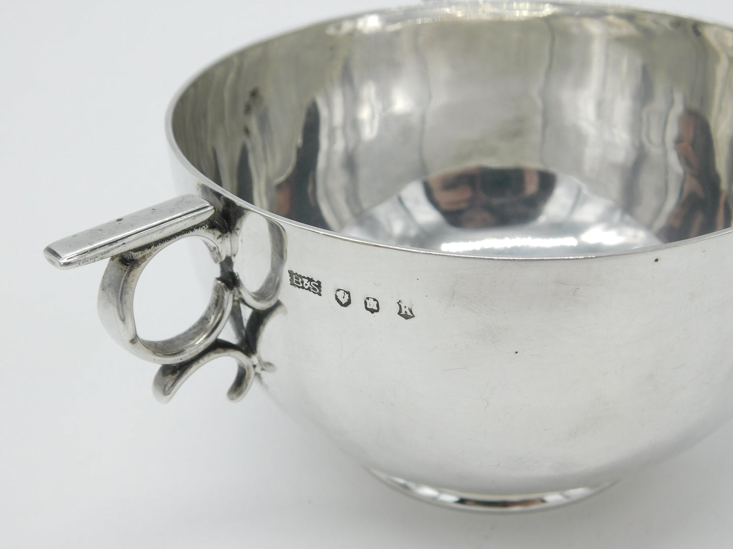 Scottish Sterling Silver Tyg Quaich Cup 1915 Edinburgh Antique Art Deco