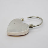Victorian Sterling Silver & Red Agate Heart Locket Pendant Antique c1880