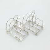Pair of Sterling Silver Domed Four Part Toast Racks 1931 London Antique