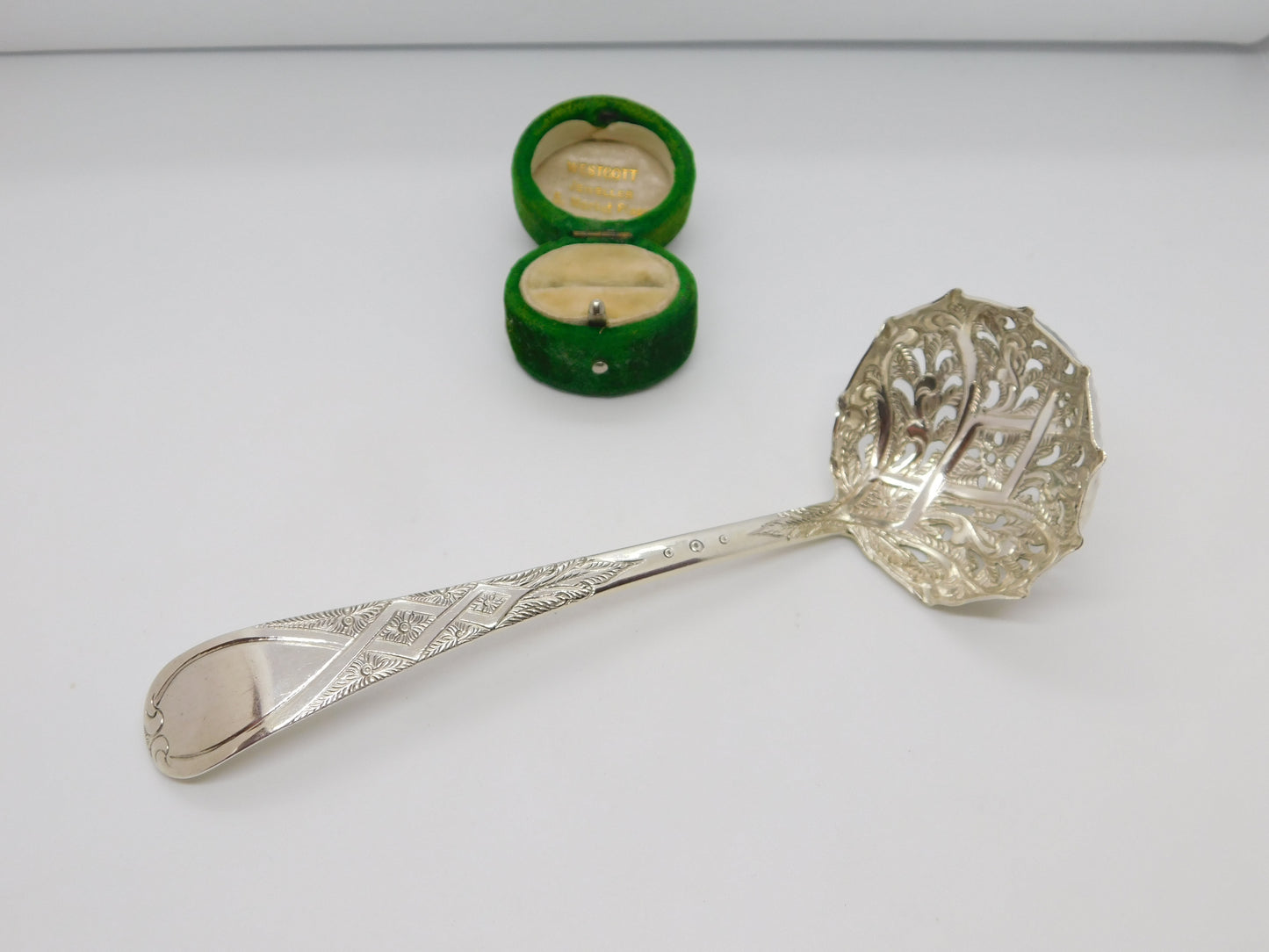 Georgian Sterling Silver Floral Sugar Caster Spoon 1786 London Antique