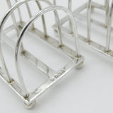 Pair of Sterling Silver Domed Four Part Toast Racks 1931 London Antique