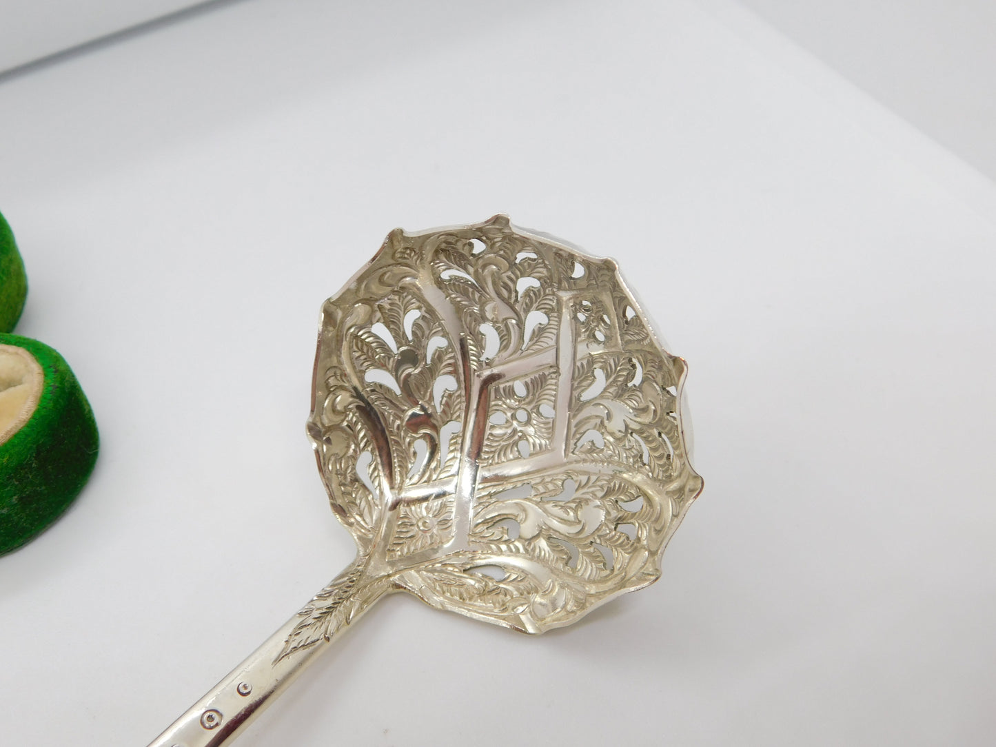 Georgian Sterling Silver Floral Sugar Caster Spoon 1786 London Antique